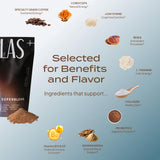 Atlas+ Café Superblend dose-cuillère, préparation rapide et pratique.