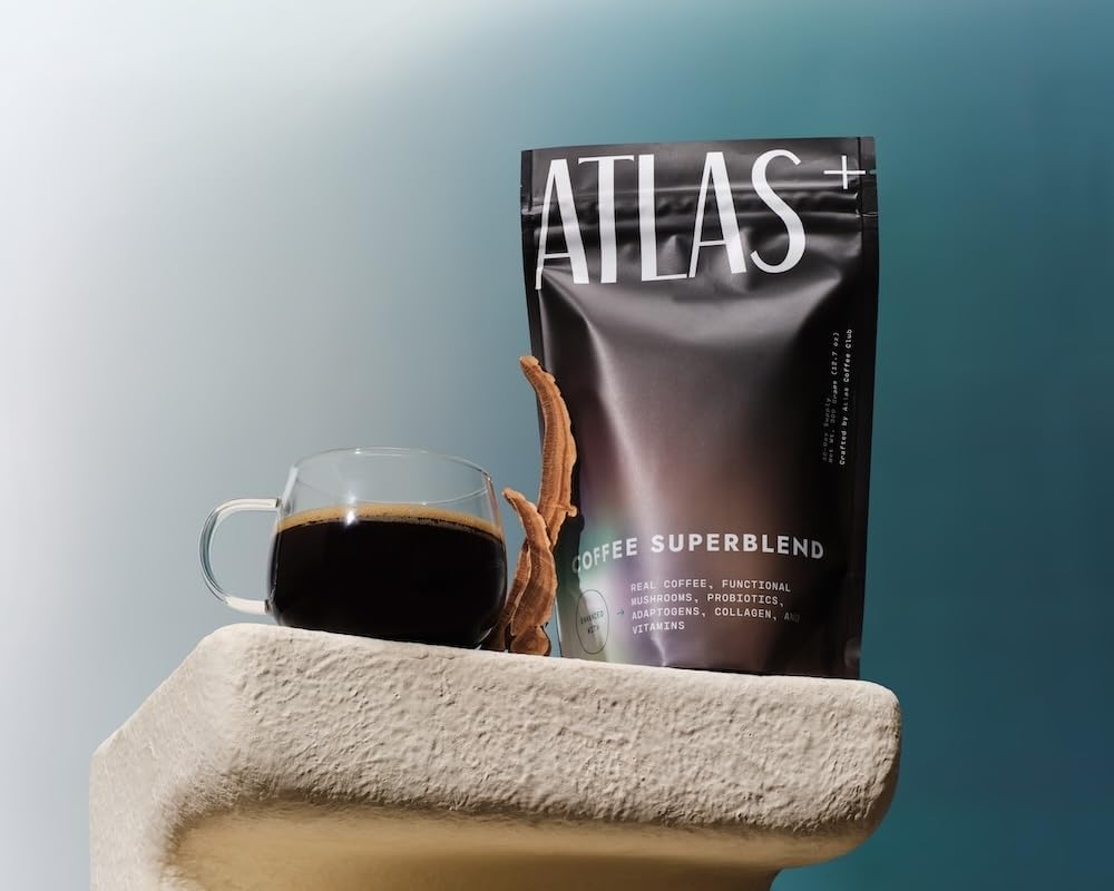 Atlas+ Café Superblend moment de dégustation, rituel café énergisant.