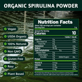 ATNreuro Spiruline organique poudre sans gluten, adaptée aux régimes végétaliens.