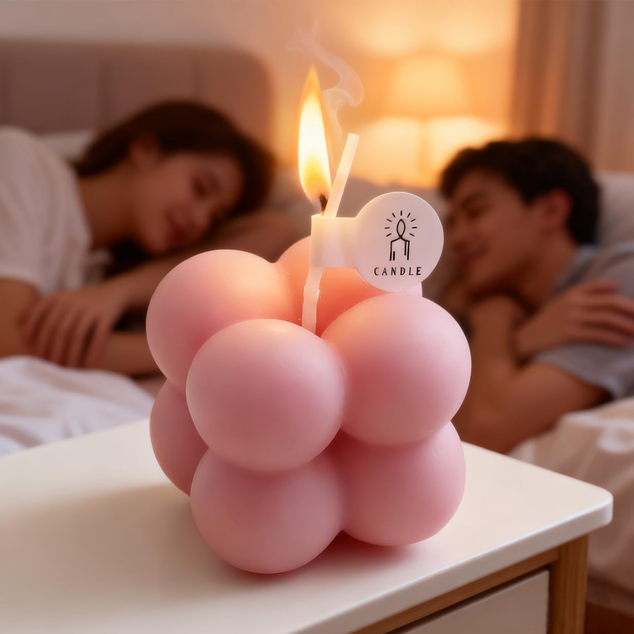 Bougie cube mini cadeau d'Atojrro, emballage charmant pour les fêtes