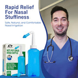 Neti Pot ATP Health Innovations: rinage nasal doux avec eau saline pour soulagement possible.