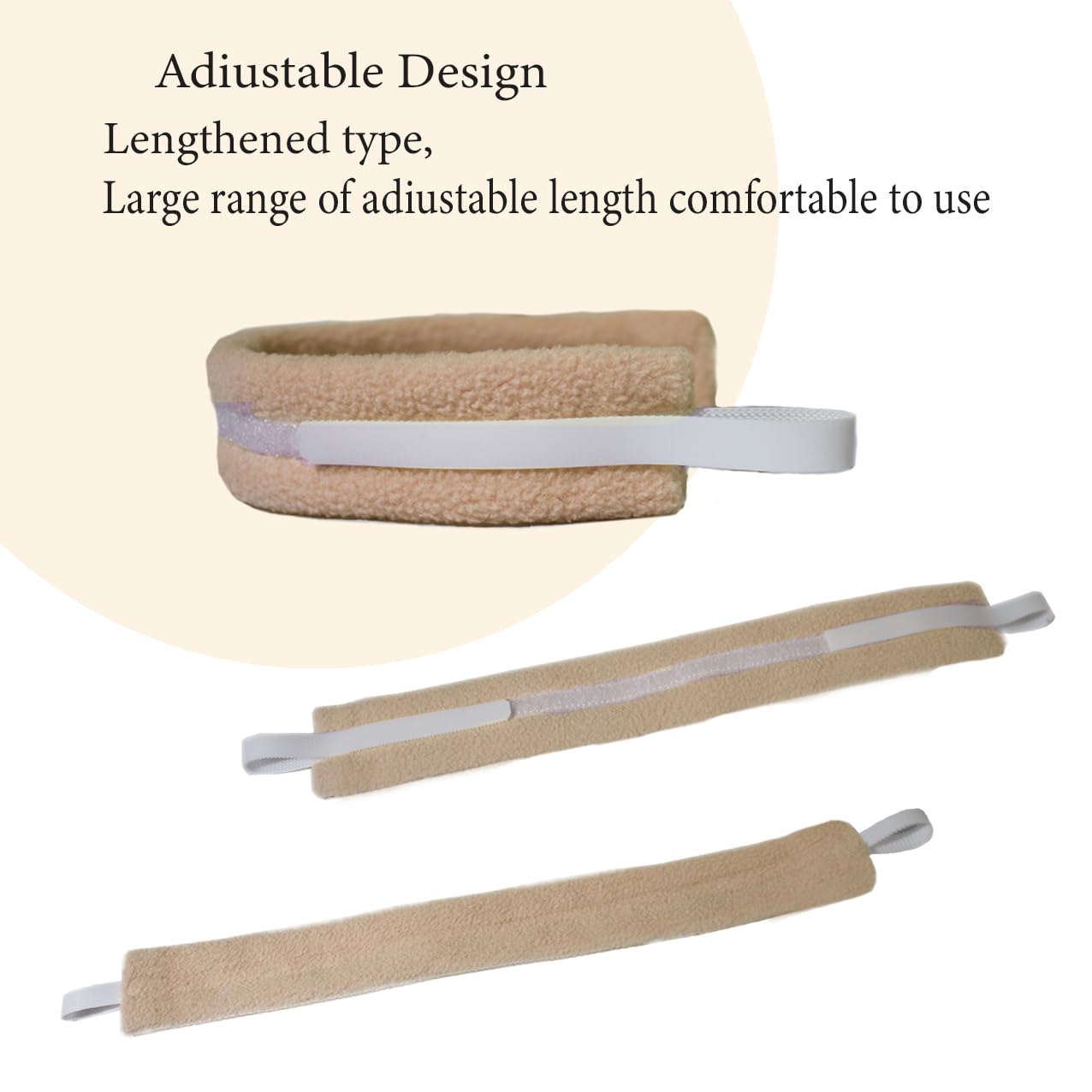 Attache-trachéostomie réglable avec Velcro pour un ajustement sûr.