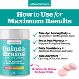 Attain Nutrients Creatine Chews – ashwagandha-ksm-66 intégré pour récupération et concentration
