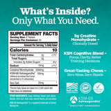 Attain Nutrients Creatine Chews – étiquette nutritionnelle lisible, informations claires