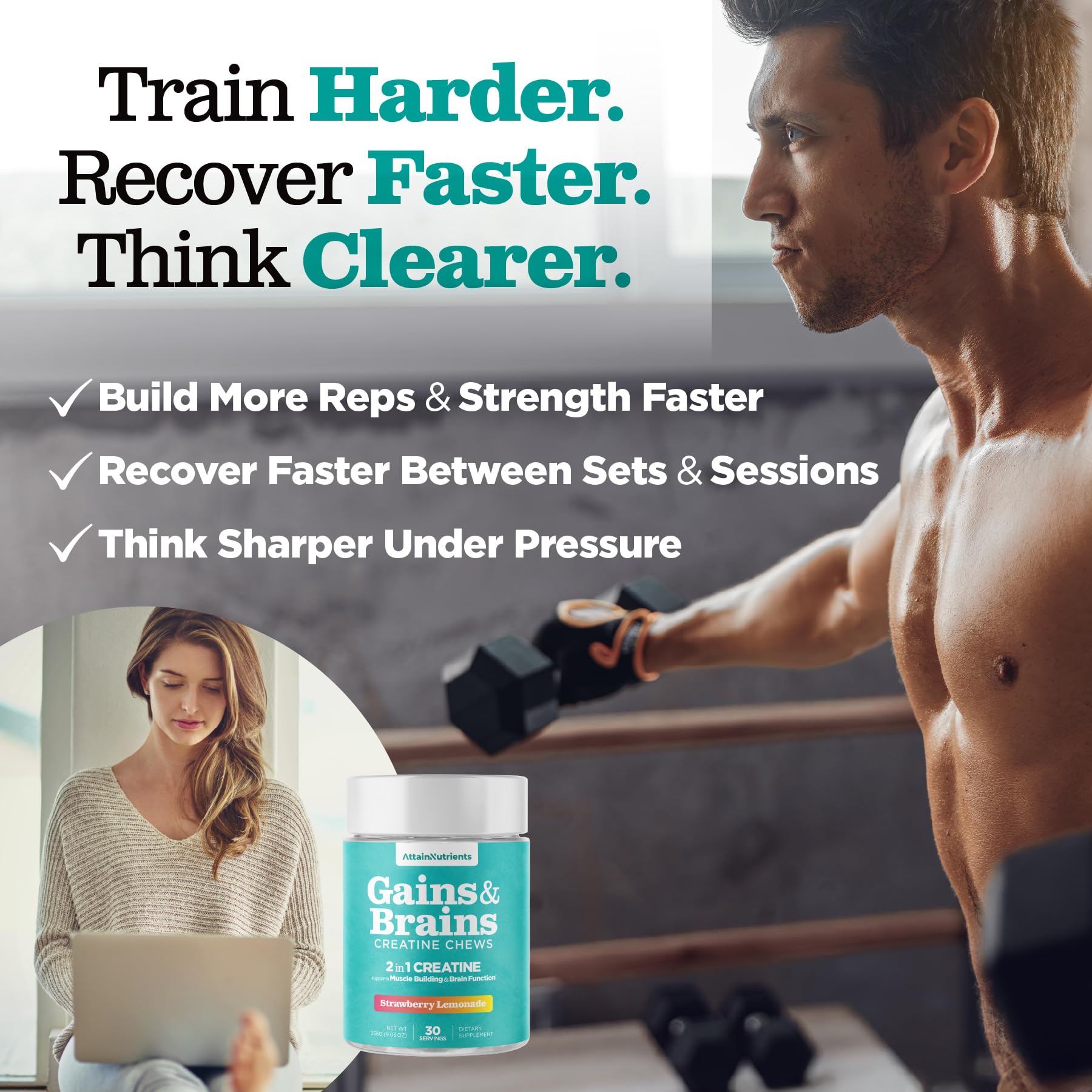 Attain Nutrients Creatine Chews – label certifié et testée pour qualité et pureté