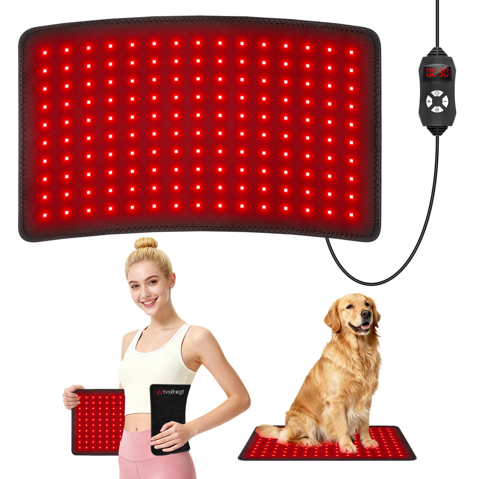 Atvxihegt bande-lumière rouge et infrarouge, couverture dos et épaules pour relaxation