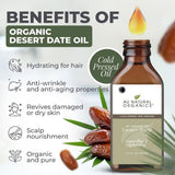 Application visage avec l’Huile Desert Date d’Au Natural Organics pour nourrir la peau.