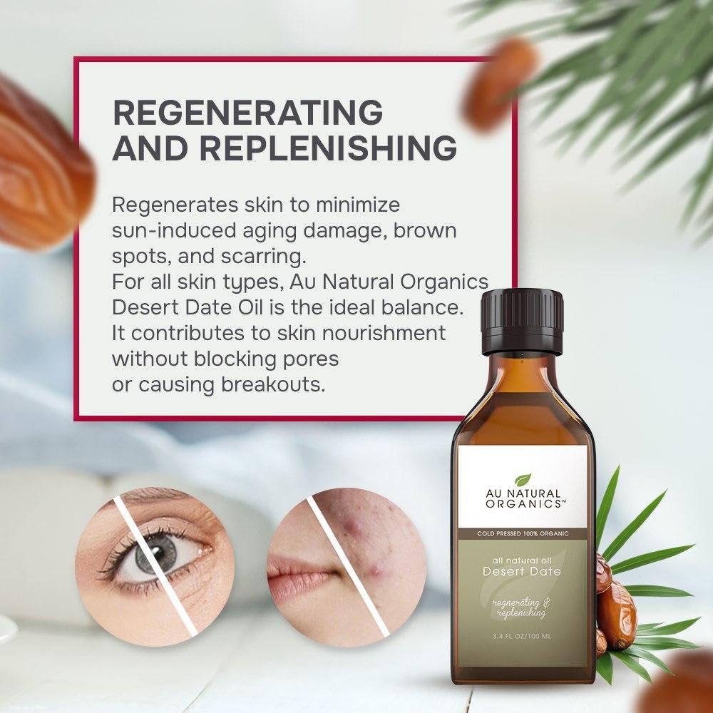 Rituel beauté quotidien avec Desert Date Oil pour une routine hydratante.