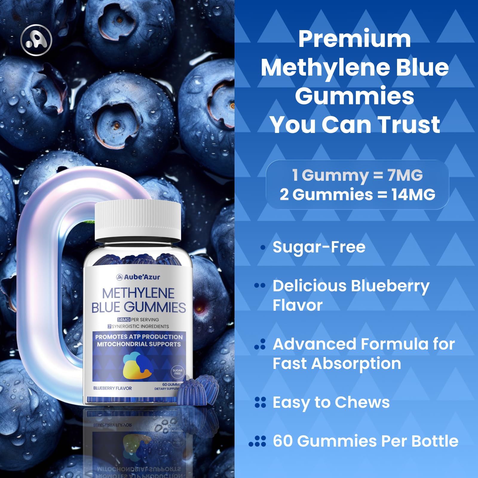 Gommes Aube'Azur myrtille, arôme fruité et douceur sans sucre.