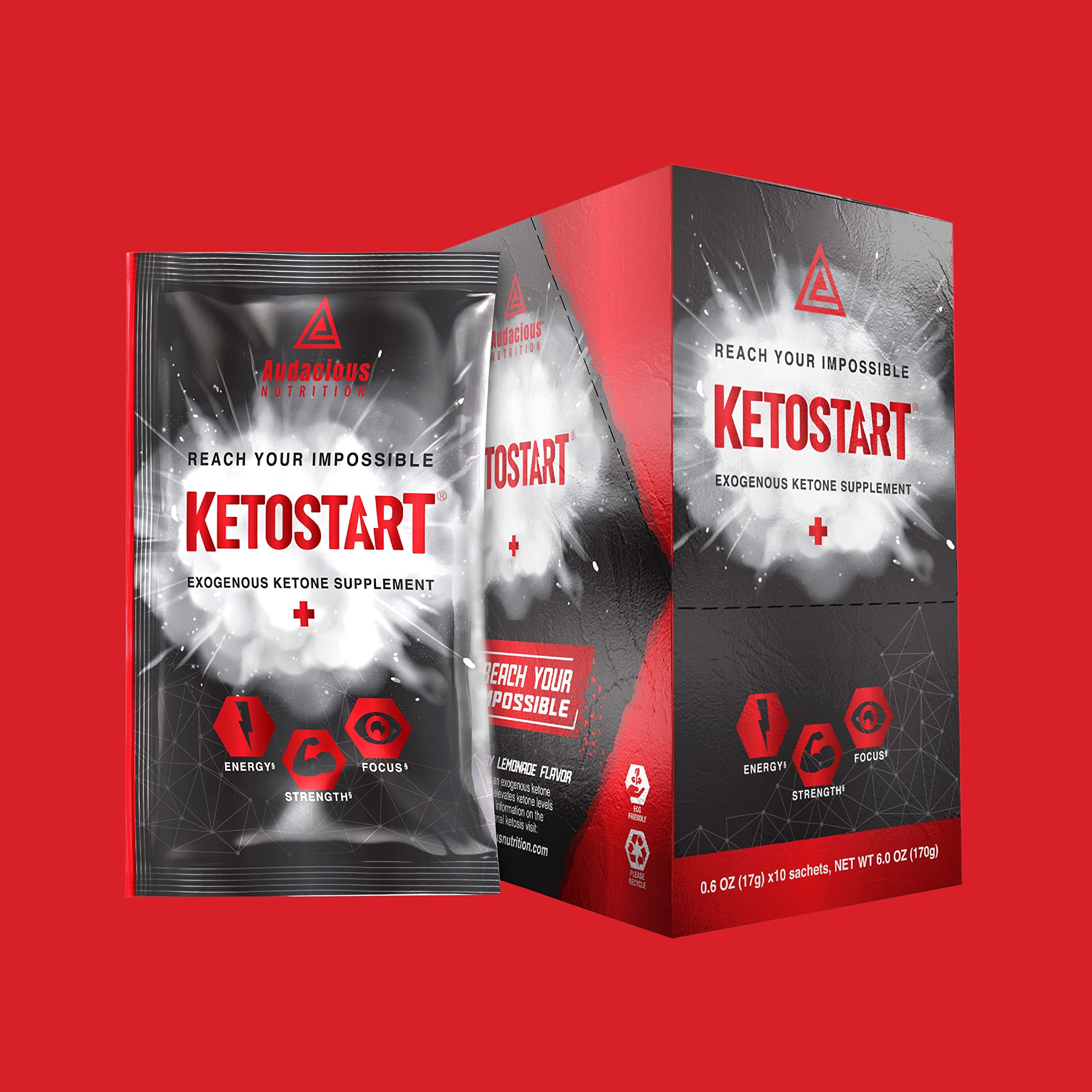Boîte Ketostart+ avec sachets prêts à l'emploi de Audacious Nutrition