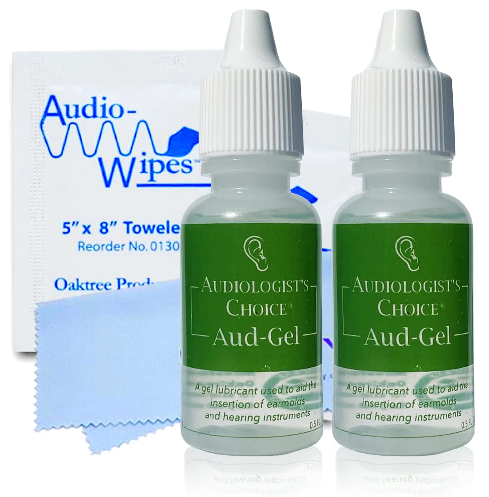 Aud-Gel Audiologist's Choice : Bouteille 0,5 oz facilite l'insertion des embouts auditifs.