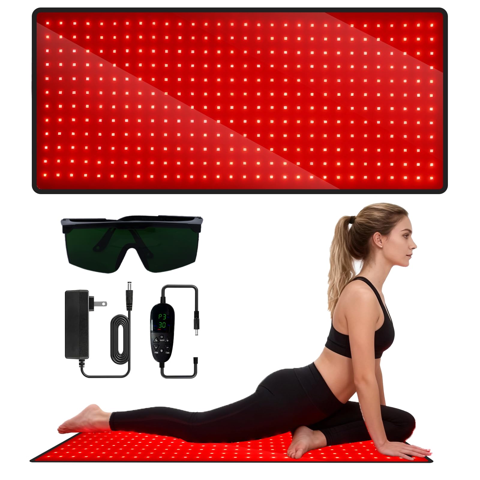 AUDODO Tapis lumière rouge – couverture corps large pour relaxation à domicile