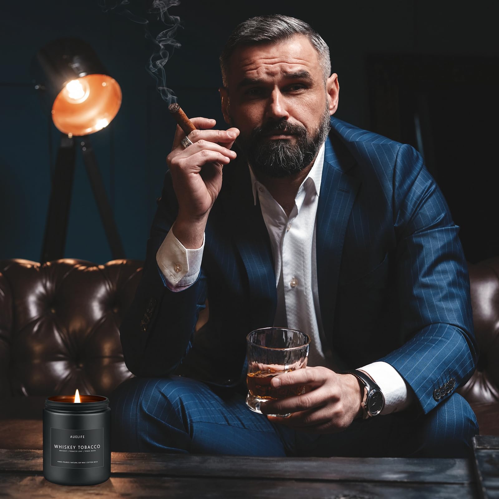 Auelife bougie bois-chene pour une touche naturelle dans votre intérieur.