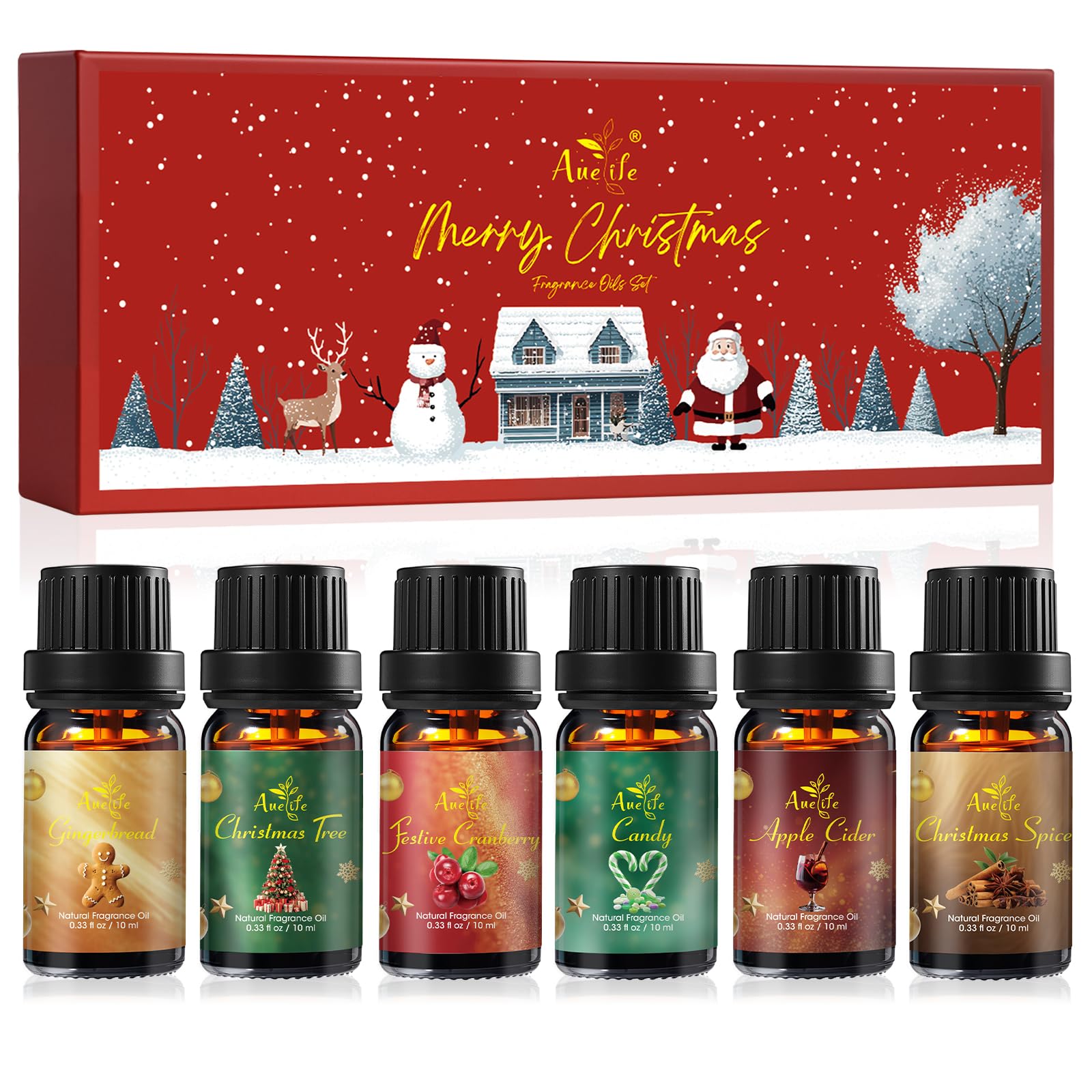 Auelife Huiles hivernales Sapin Noël: parfum frais et ambiance festive dans le diffuseur.