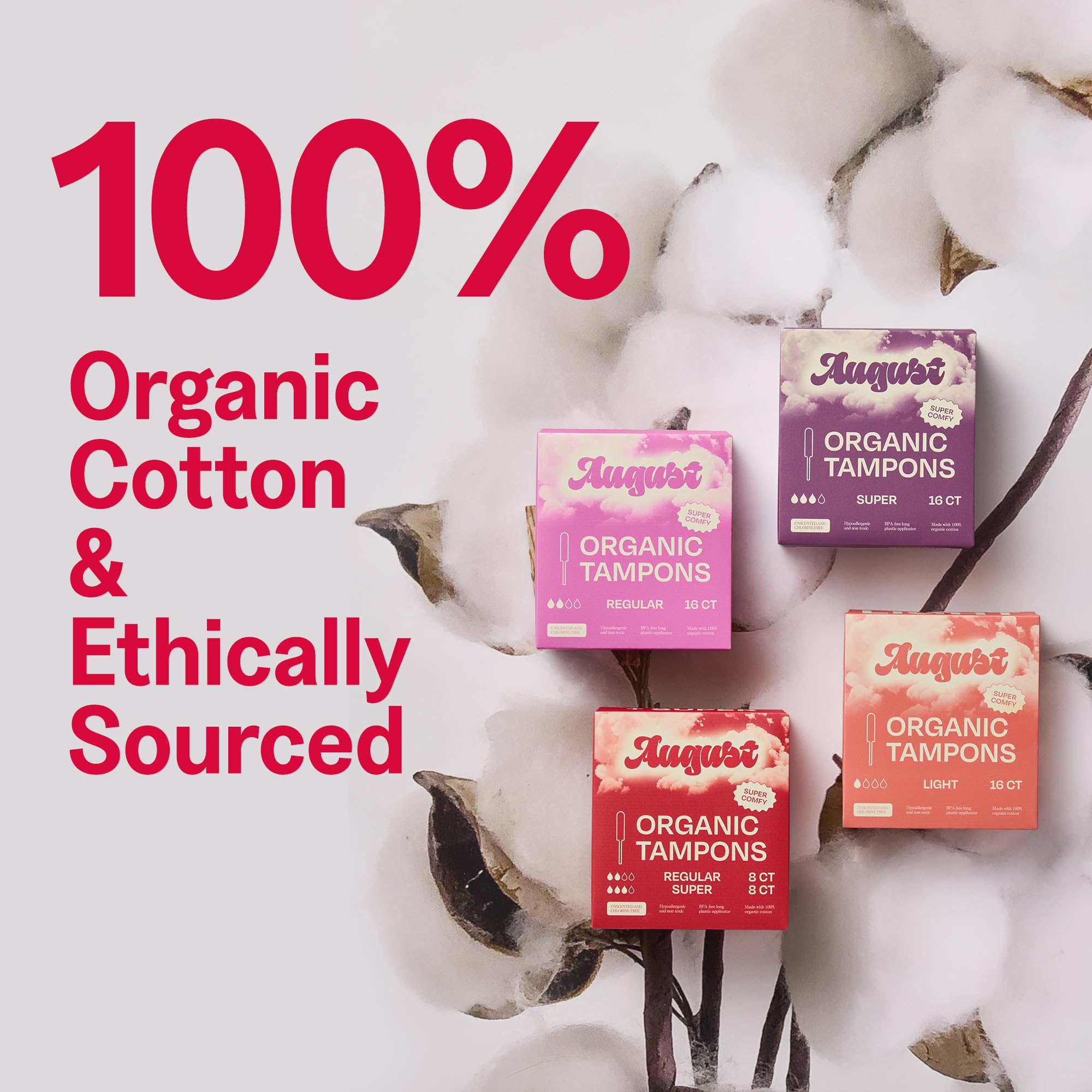 Tampons sans parfum pour irritation minimale