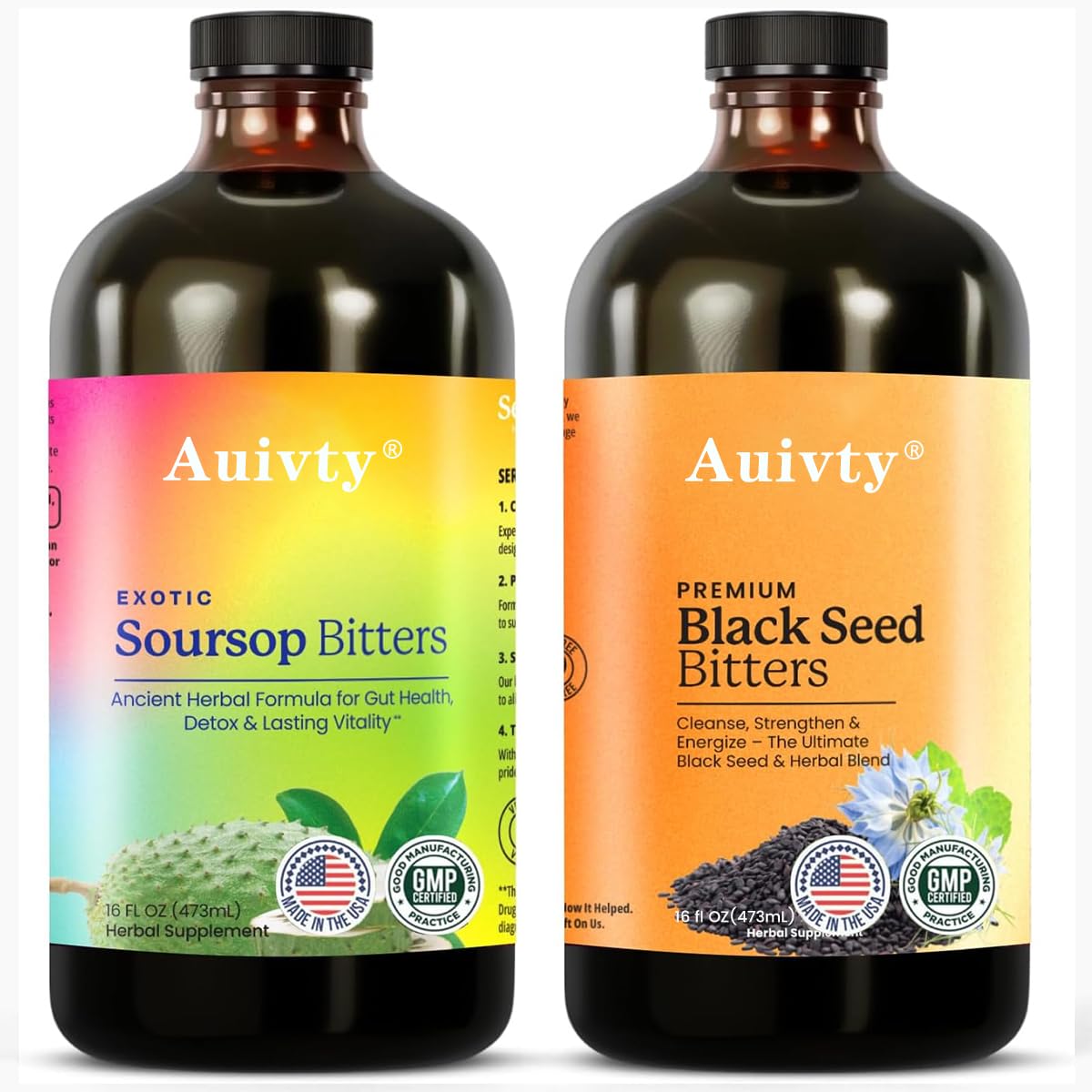 Auivty Bitters à la Guanabana, bouteille prête pour un usage pré ou post repas.