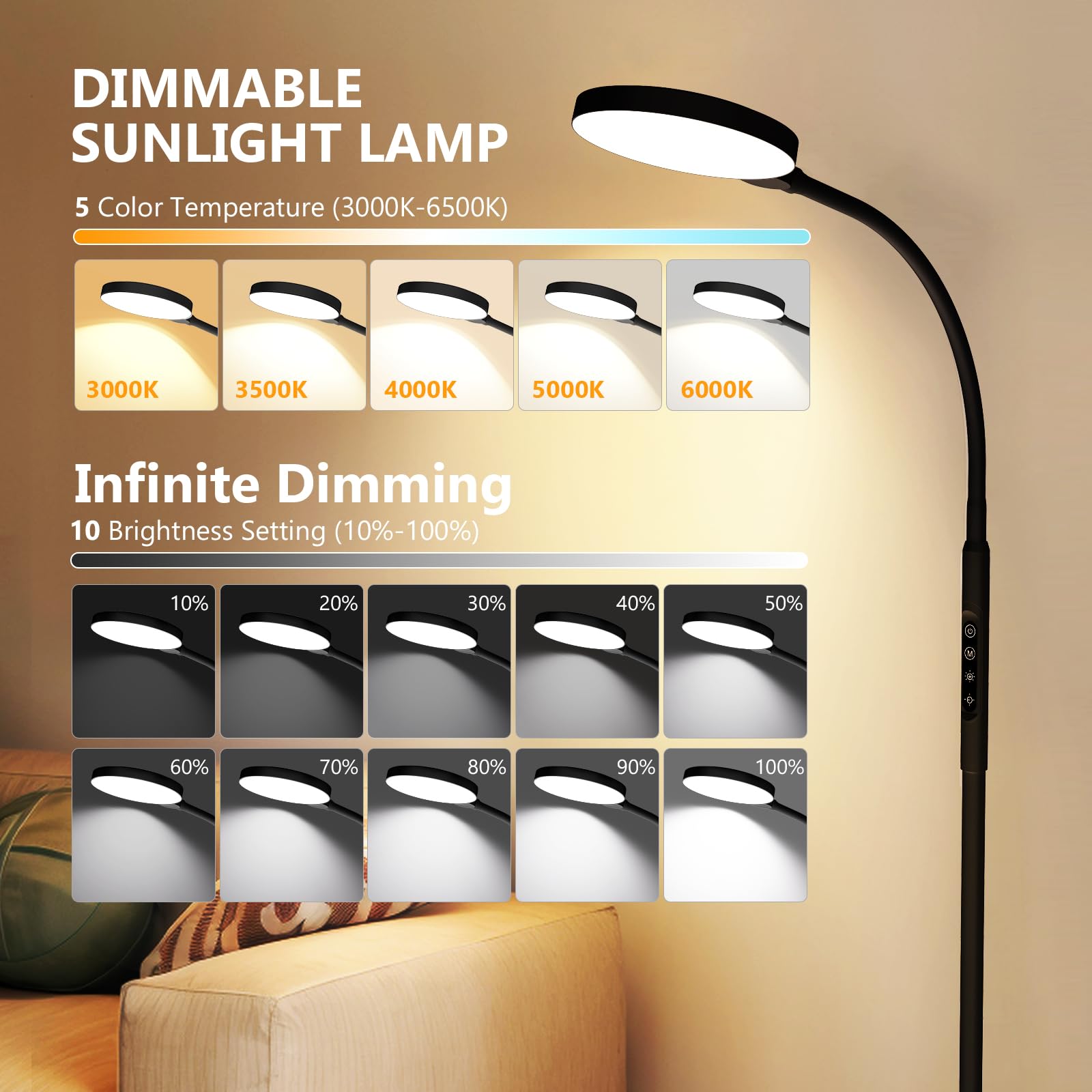 Aulaidik lampe-therapie 5-couleurs: ambiance adaptée à l'activité