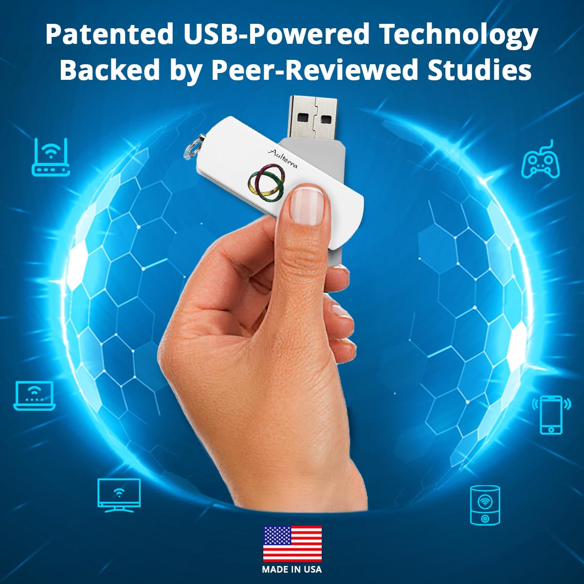 Aulterra EMF Home Neutralizer USB – utilisation simple, prêt à l'emploi pour la maison.