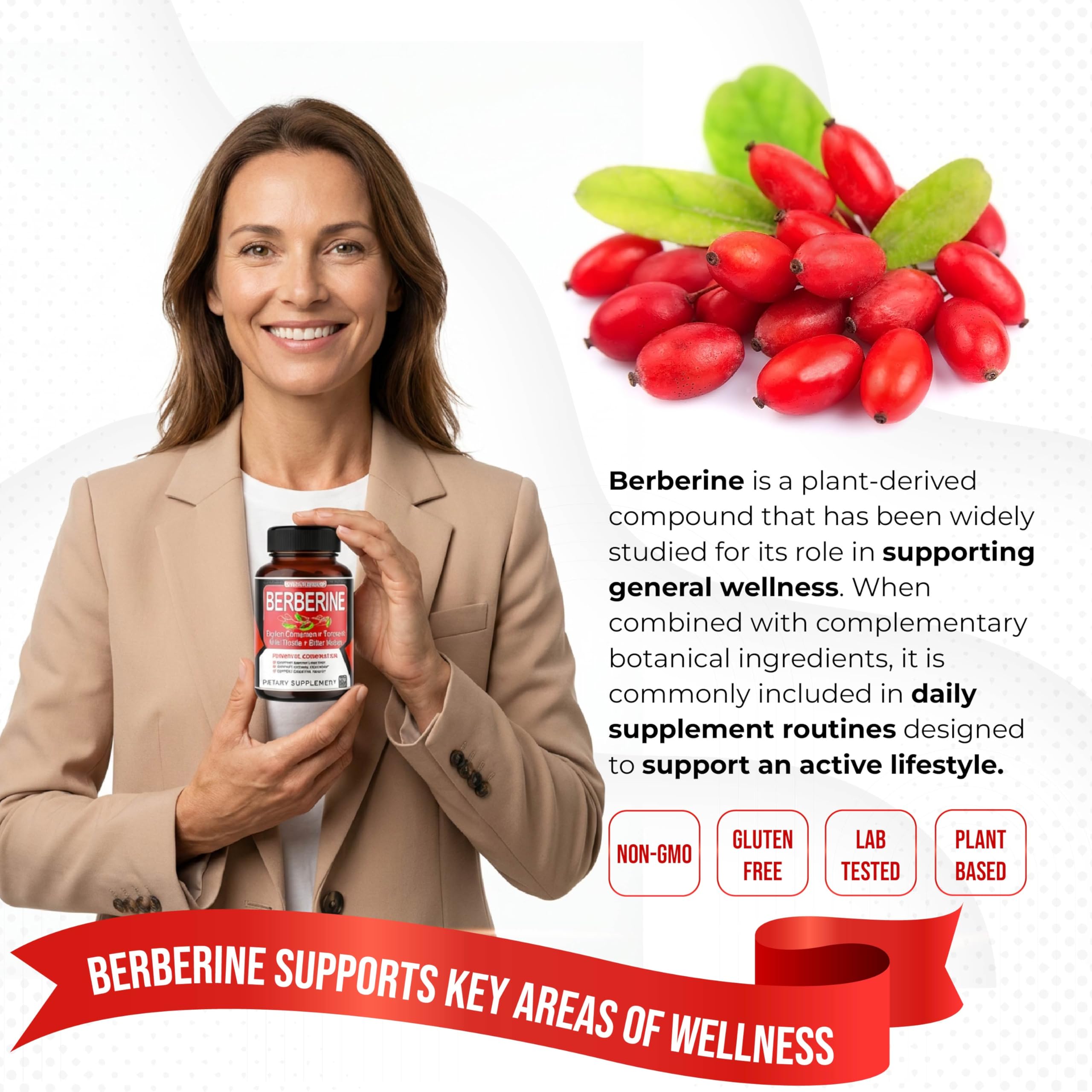 Capsules AUMETO Berberine, faciles à prendre au quotidien.