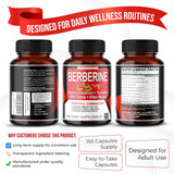 Pack de 150 capsules AUMETO Berberine pour une cure pratique.