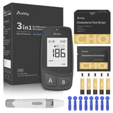 Kit AuQty cholestérol 3 en 1 pour test rapide à domicile.