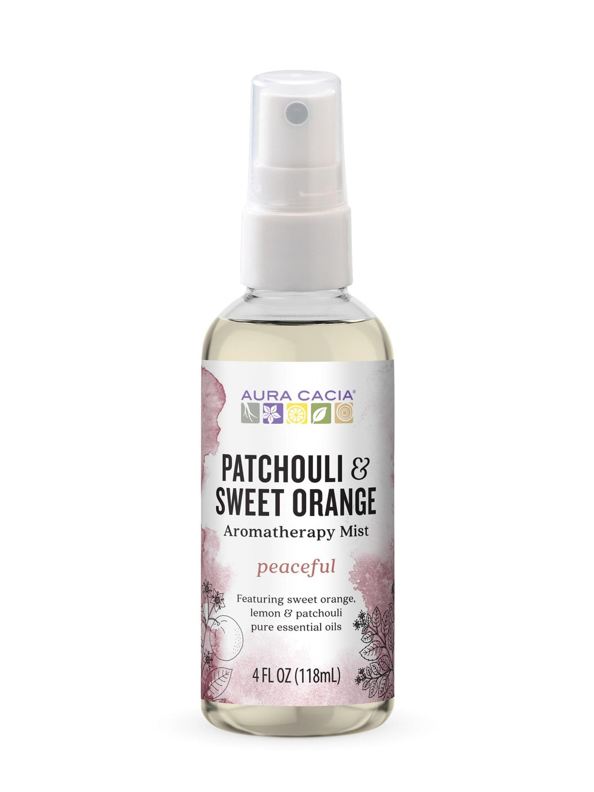 Aura Cacia bouteille-brume patchouli orange : parfum naturel pour corps et pièce
