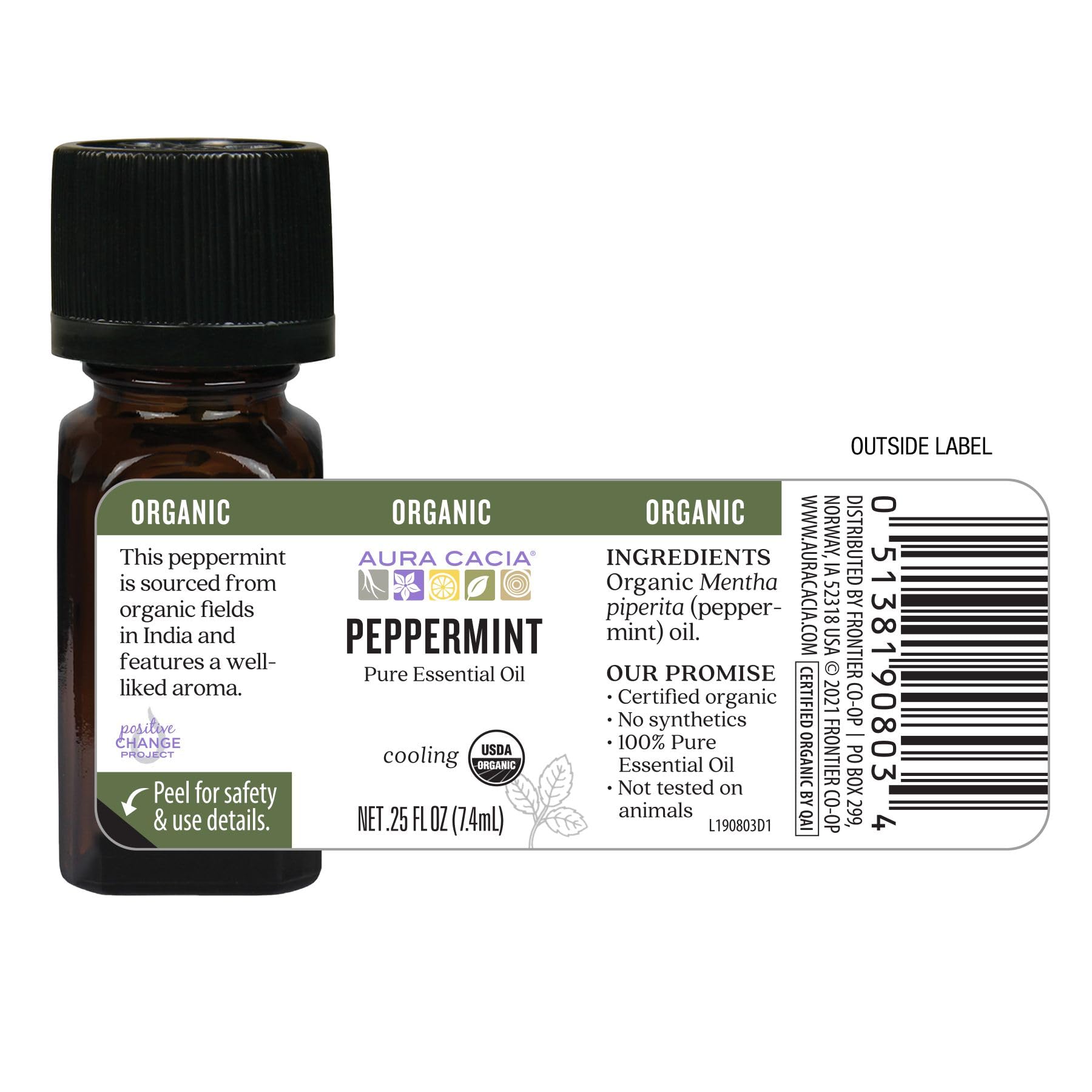 Aura Cacia huile menthe poivrée biologique: pureté et qualité certifiée.