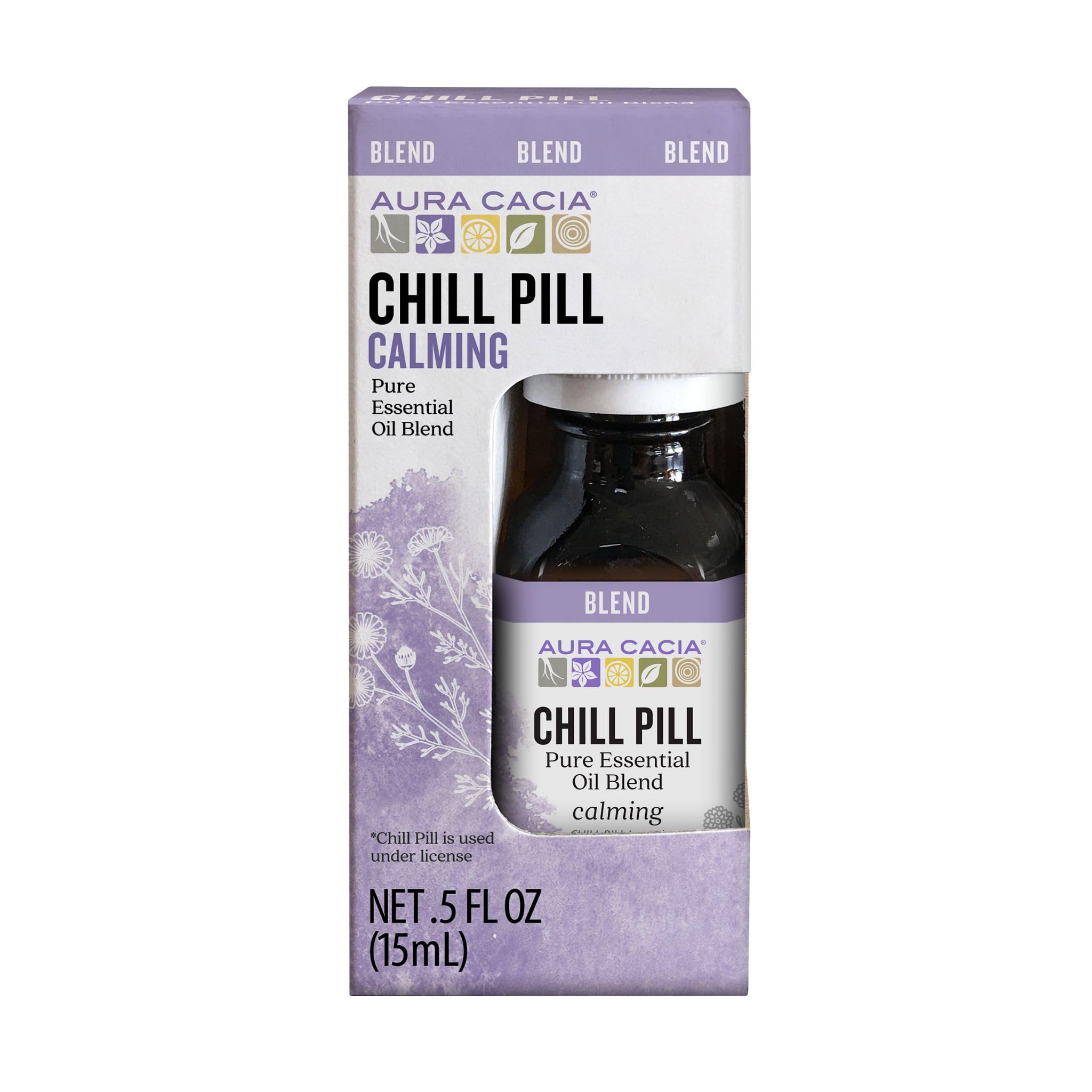 Aura Cacia Chill Pill: bouteille pour diffuseur, crée une ambiance apaisante à la maison.