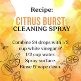 Aura Cacia Citrus Burst – couleurs naturelles reflétant les huiles végétales.