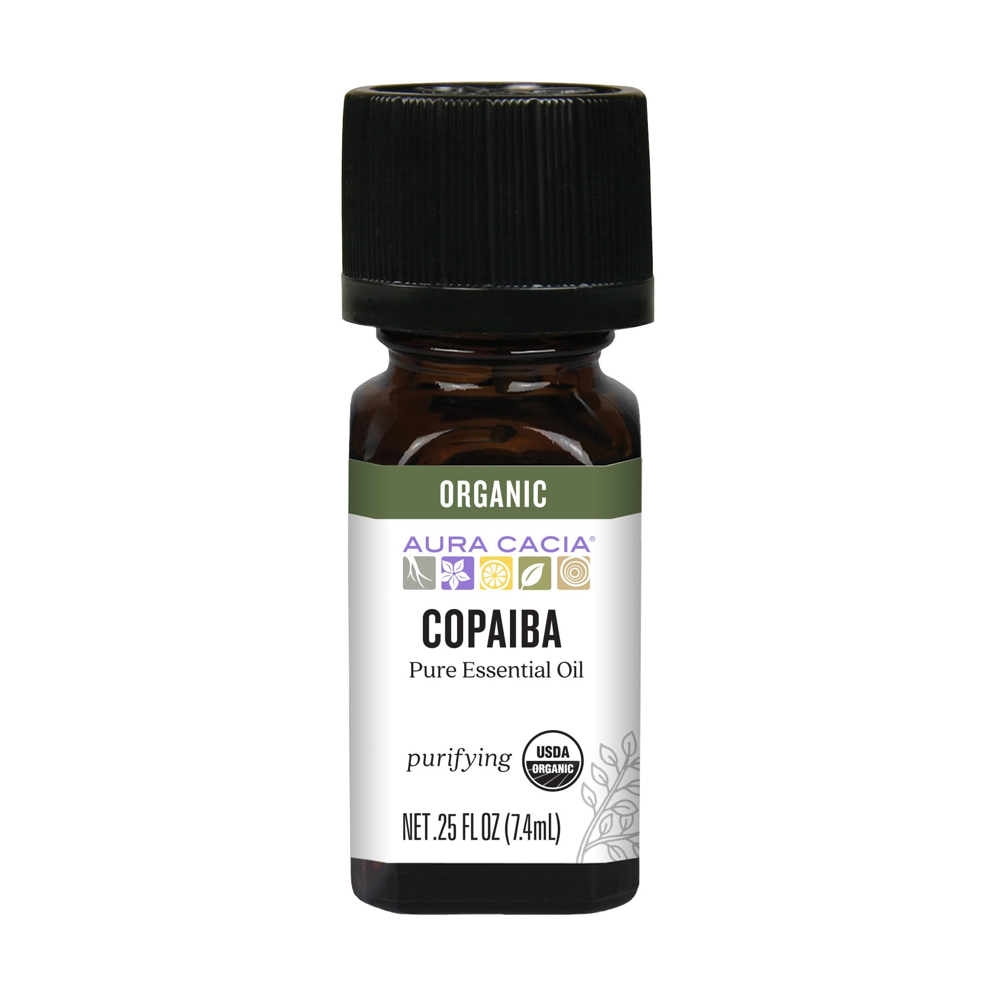 Aura Cacia Copaïba: huile pure utilisée en diffusion pour purifier l'air et créer une ambiance apaisante.