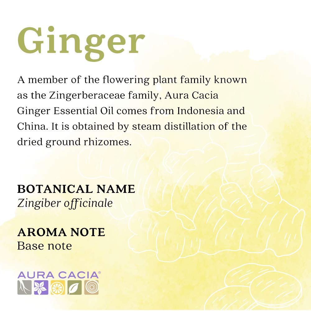Diffuseur Aura Cacia et gingembre pour une ambiance apaisante.