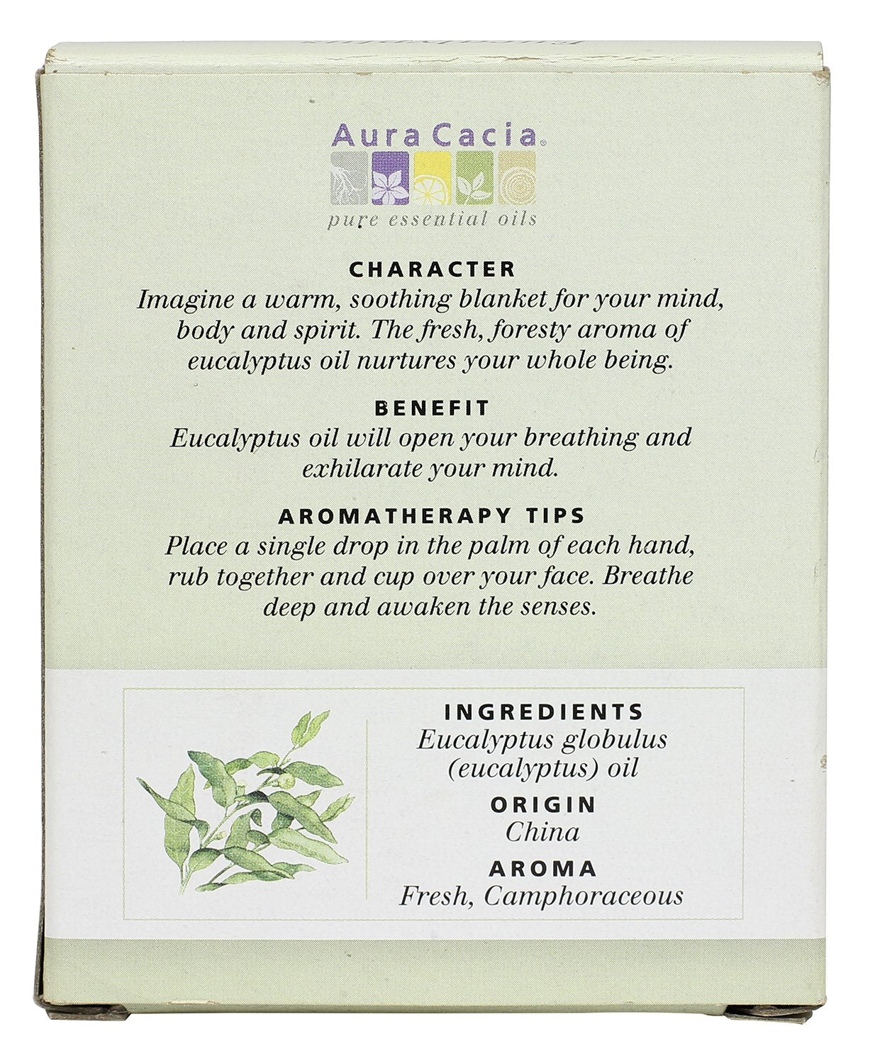 Routine bien-être avec huile eucalyptus Aura Cacia, bouteilles pratiques