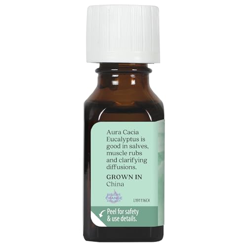 Routine bien-être quotidienne avec l'huile essentielle Eucalyptus Aura Cacia et sensations vivifiantes.