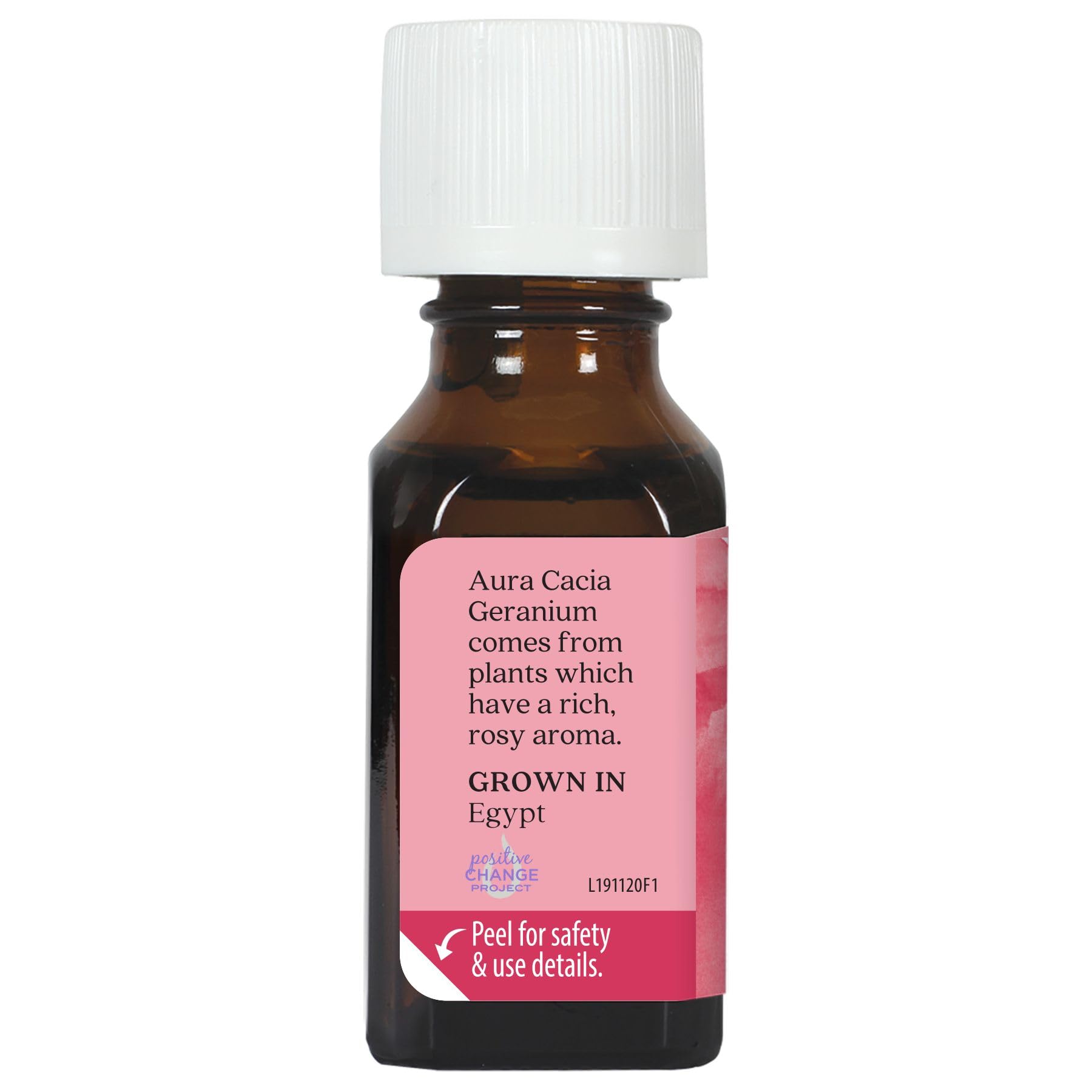 Aura Cacia Géranium: bouteille ambrée adaptée à la diffusion.