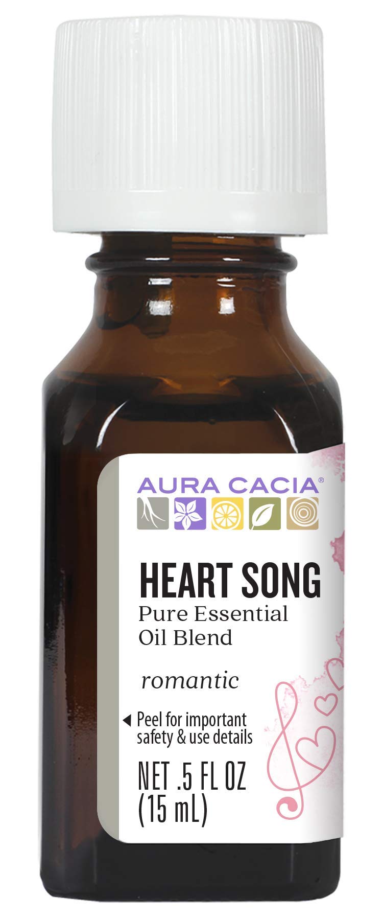 Heart Song Aura Cacia: bouteille d'huile essentielle prête à diffuser pour ambiance florale.