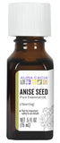 Aura Cacia huile essentielle anis, flacon 0,5 oz, parfum réglissé pour aromathérapie.