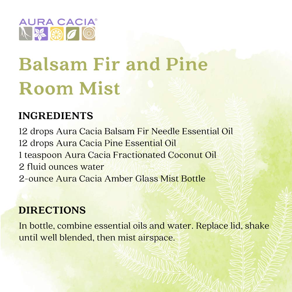Aura Cacia huile essentielle balsam fir aiguille — soin corps quotidien.