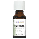 Aura Cacia huile essentielle basilic doux dans flacon, arôme frais pour diffusion.