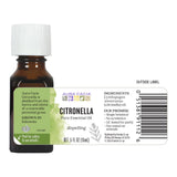 Bouteille Aura Cacia Citronnelle Java, emballage pratique.