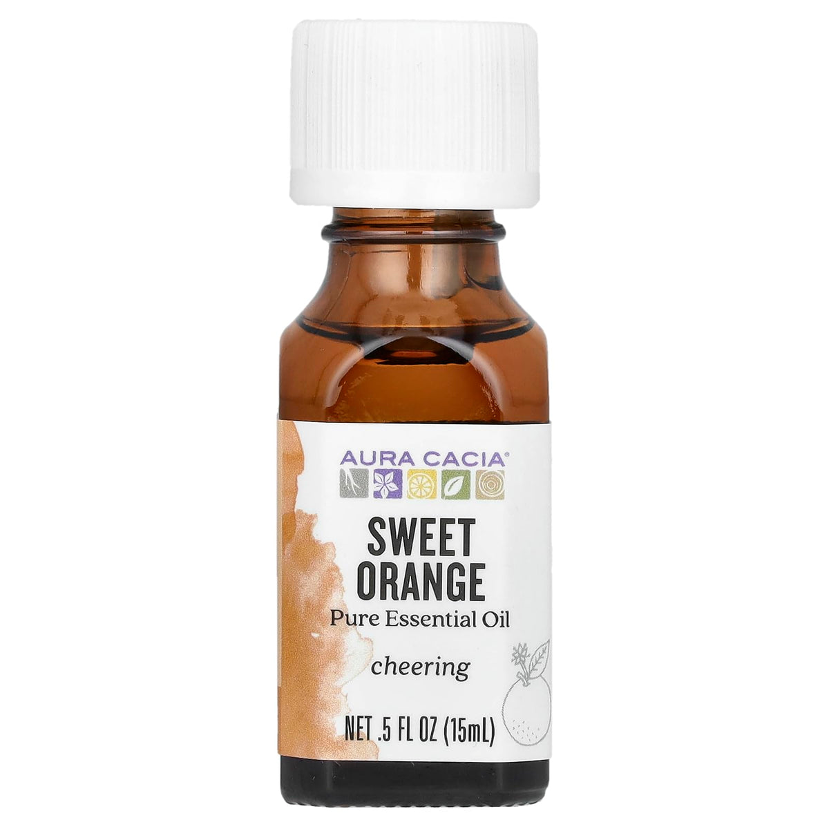 Aura Cacia huile essentielle orange douce en flacon pour diffusion lumineuse