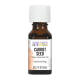 Aura Cacia huile graine carotte dans une bouteille, idéale pour soins cutanés faits maison