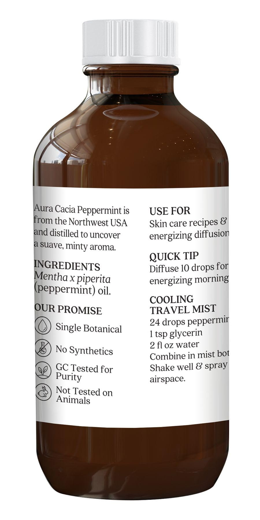 Aura Cacia huile essentielle Menthe poivrée — arôme frais pour un réveil sensoriel.