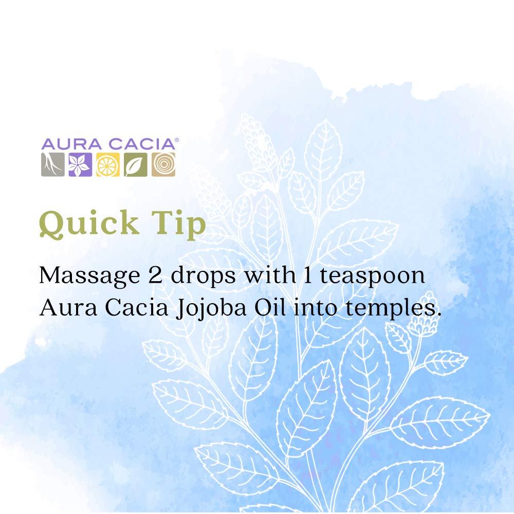 Aura Cacia huile essentielle Menthe poivrée — inhalation douce près des narines.