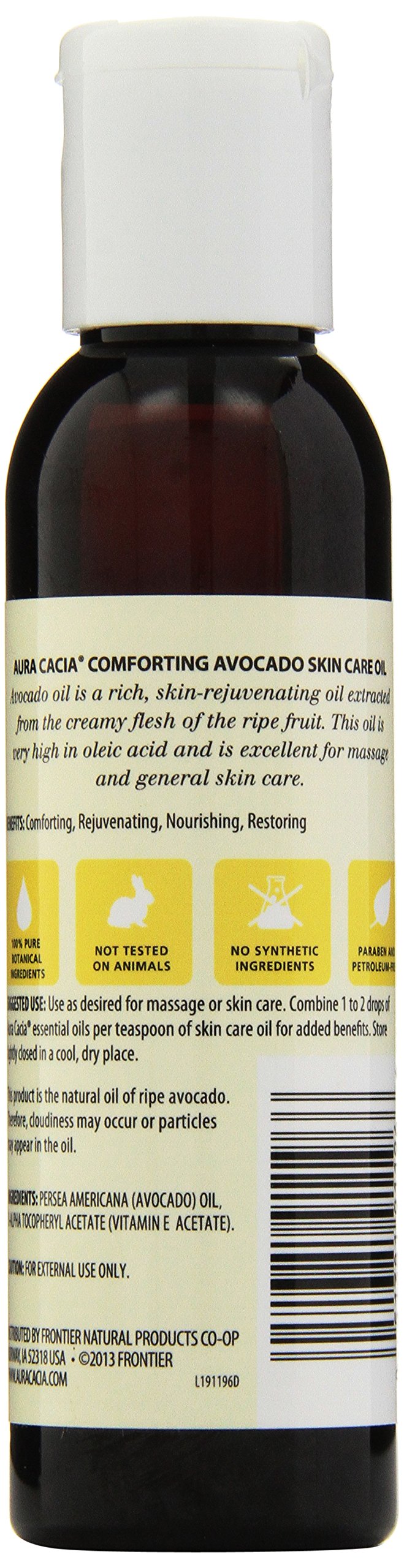 Aura Cacia huile soin peau avocat – texture légère qui pénètre.