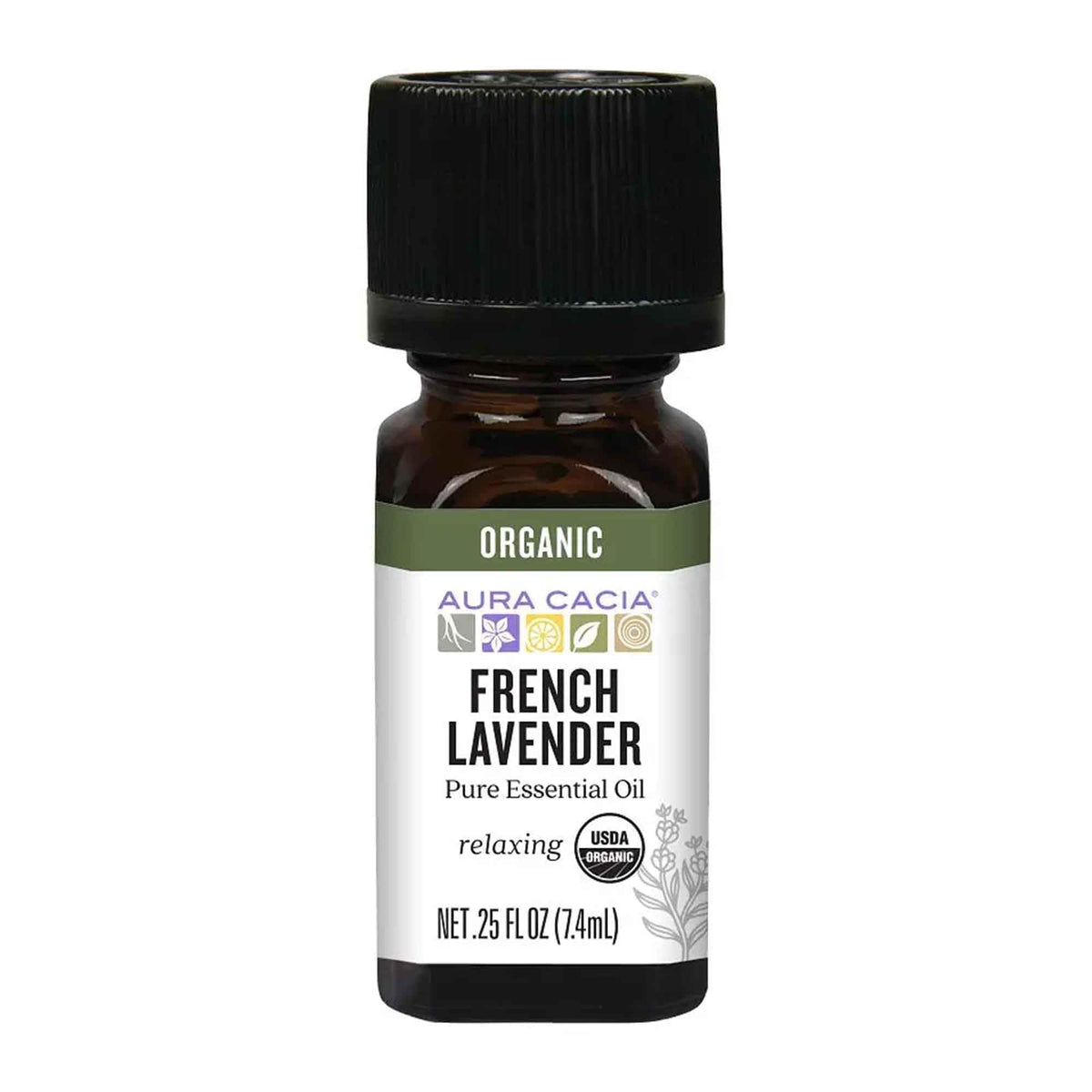 Aura Cacia Lavande bio, flacon: diffusion relaxante et soin délicat de la peau.