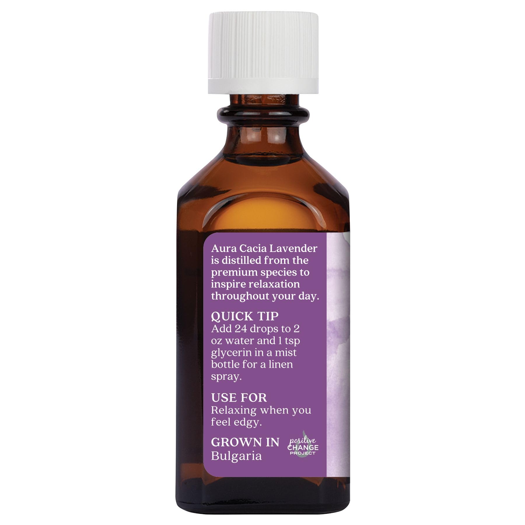 Aura Cacia lavande huile essentielle, emballage bio, qualité traçabilité pour routines quotidiennes.