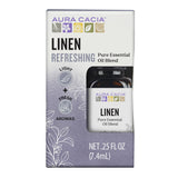 Aura Cacia Linen: bouteille de 7,4 ml, arôme léger pour une ambiance apaisante.
