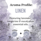 Aura Cacia Linen, idéal pour pièces et literie, crée une atmosphère légère.