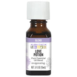 Aura Cacia Love Potion: bouteille d'huile essentielle pour une ambiance romantique authentique.