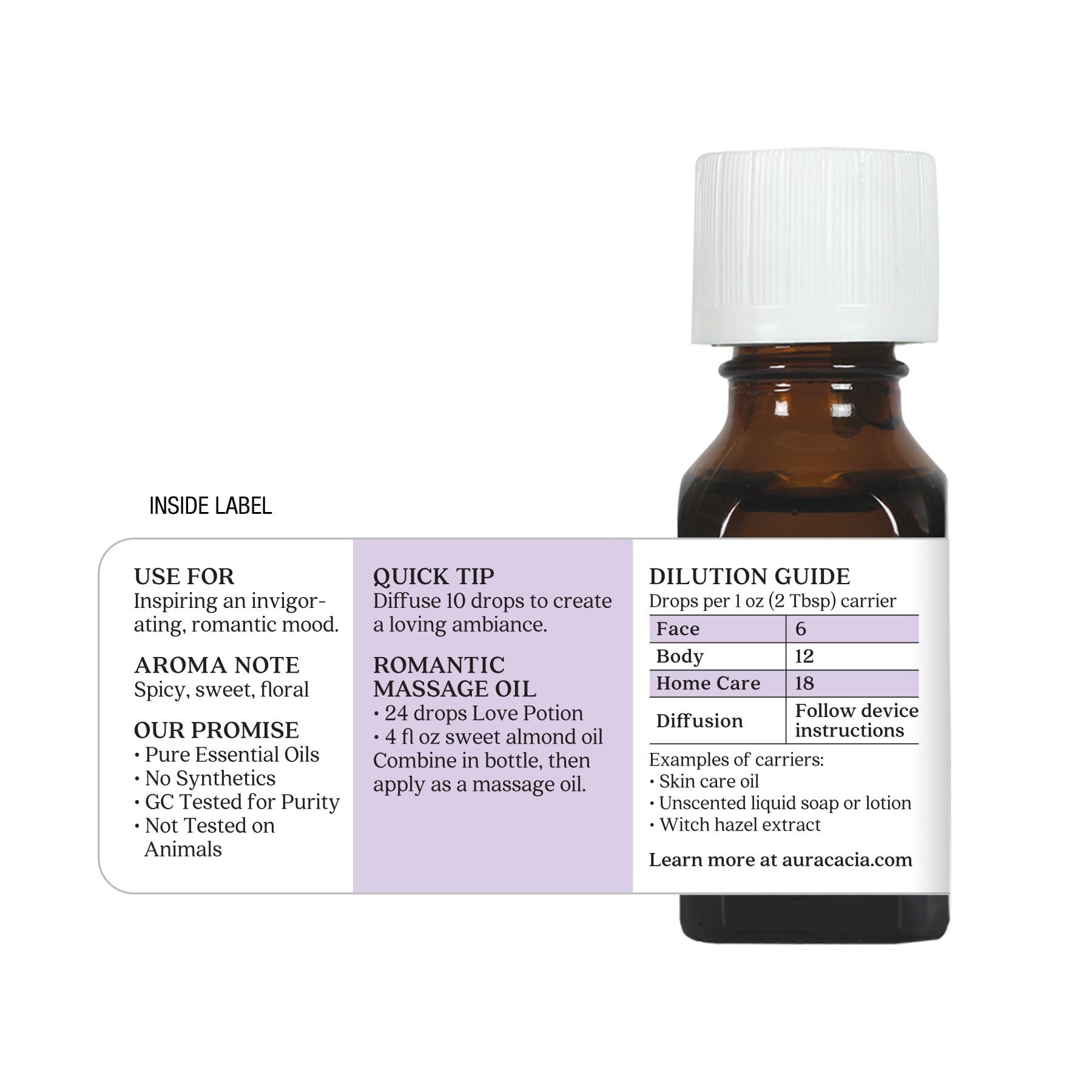 Aura Cacia Love Potion: conseils diffusion pour une expérience olfactive durable.